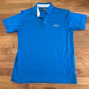Callaway Men’s Tournament Polo Golf Shirt Blue Optidri Blue Small
